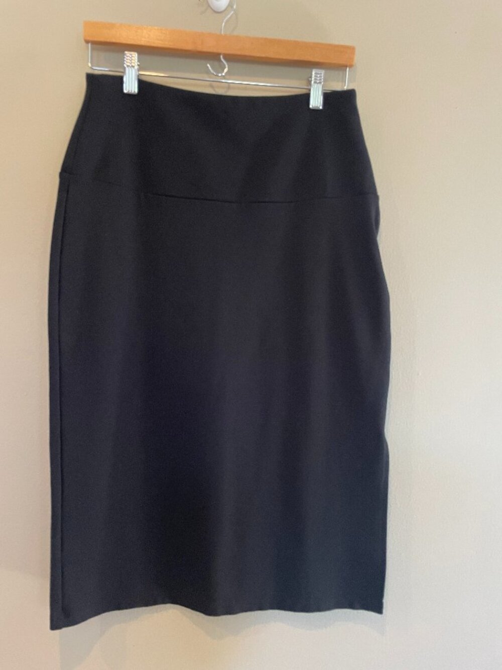 Halogen Black Pencil Skirt High Waist Side Slit Lined EcoVero M